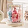 Labubu Transparent Rotating Toy Organizer Display Case-Storage Rack for Plush Dolls, Action Figures, Keychains, Blind Boxes