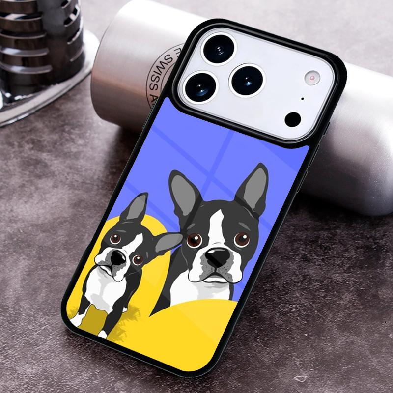 

Cute French Bulldog Boston Terrier Phone Case For iPhone 17 16 15 14 13 12 11 Pro Max Plus 17Air Soft Silicone Cover iPhone Air