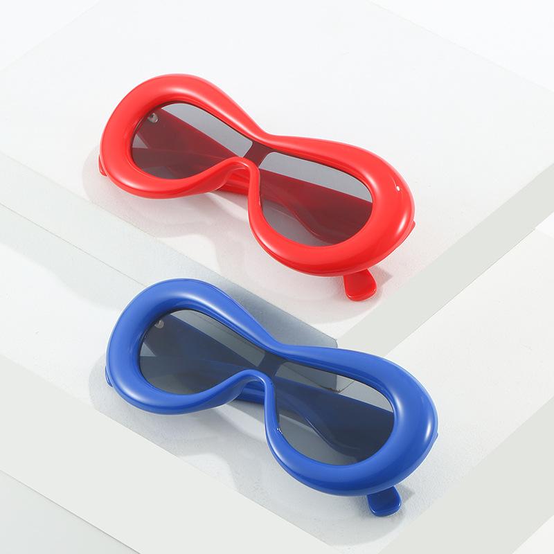 Y2K Sunglasses, Warm-Colored Wrapped Glasses, Integrated Large-Frame Sunglasses For Women