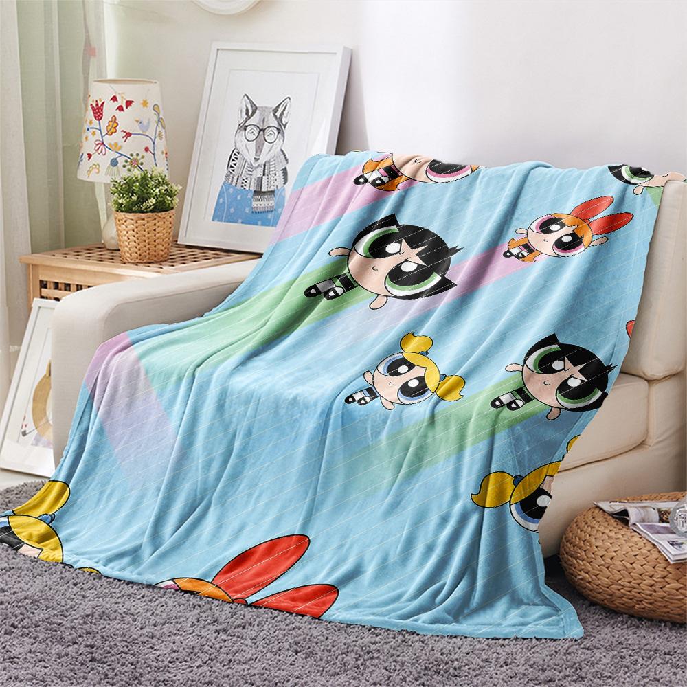 

Cute The Powerpuff Girls flannel blanket, lovely for home space, ideal gift for cartoon fans 75x90cm