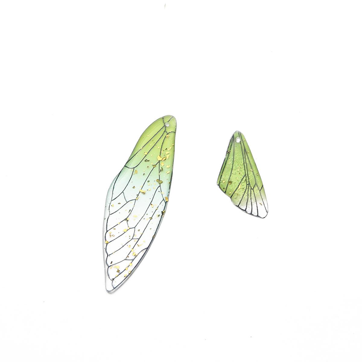 

2 шт./компл. акриловые разноцветные бусины-шармы в форме крыльев для сережек-ювелирных изделий своими руками