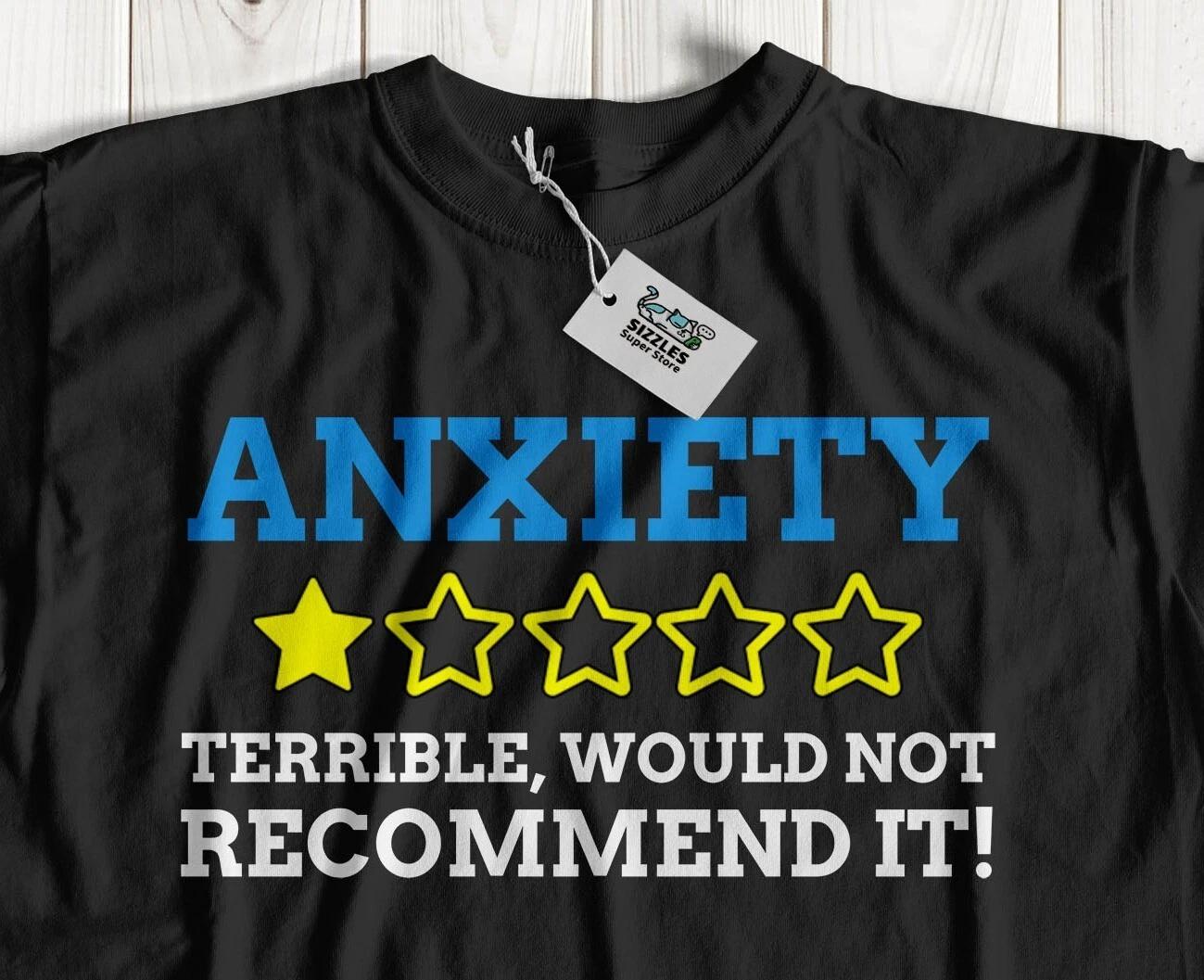 Unisex Funny Anxiety T-Shirt Anxious Gifts & Mental Health Awareness Tee S