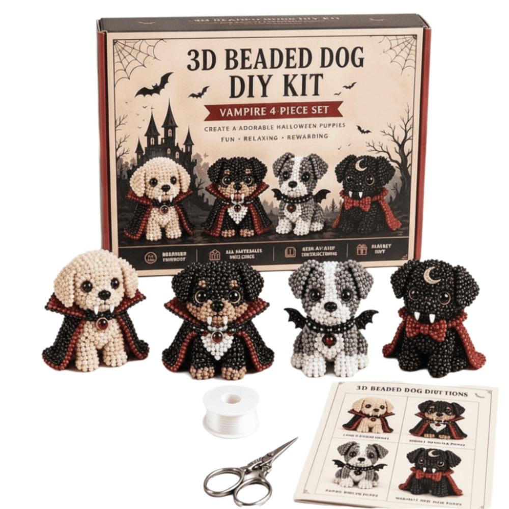 Süßes Design Halloween Perlenhund-Set Tierform Handgemachtes Perlenkunst-Set Heimdeko