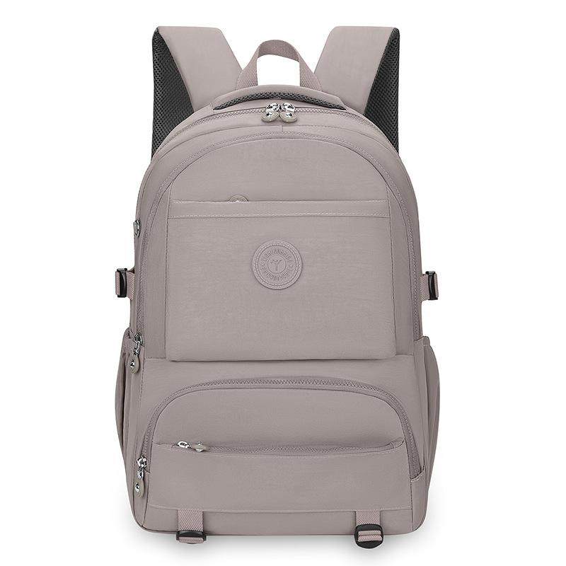 Solid Color Backpack Lightweight Nylon Bag Unisex Travel Backpack Student Schoolbag