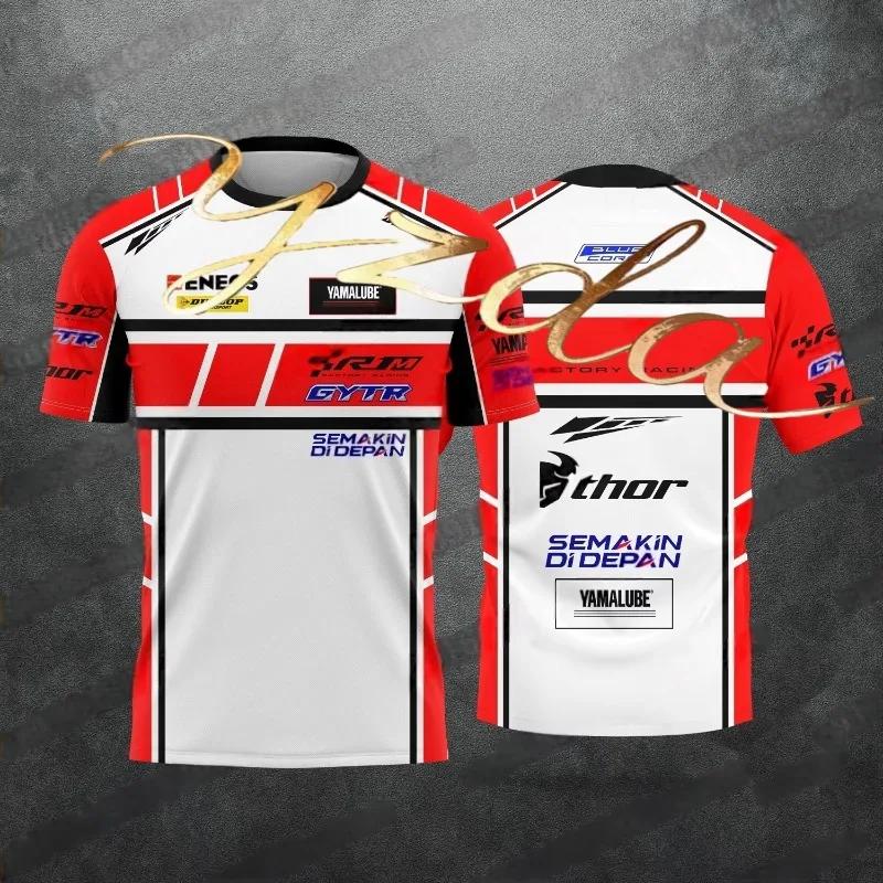 Nuovo Modello R1m Appassionati di Corse Motociclistiche Blu e Rosso Uomo e Donna Estiva Casual Traspirante Sportiva Asciugatura Rapida T-shirt