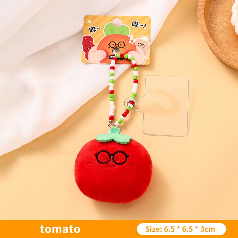 

Плюшевая цепочка для телефона из бисера с помидором и морковью, мультяшные овощи, мягкая набивная кукла, брелок, кольцо для ключей от машины, декор для сумки/рюкзака, детский подарок