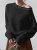 Women's French Cashmere Crochet Sweater: Soft, Loose, Thick Knit Layer for Inner or Outer Wear