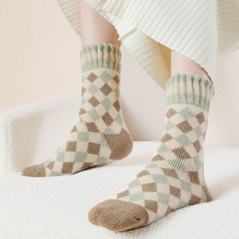 1 Paar Wadenlange Warme Fleecefutter Lässige Verdickte Herbst/Winter Dicke Socken Boden Lange Socke Schlaf Socken