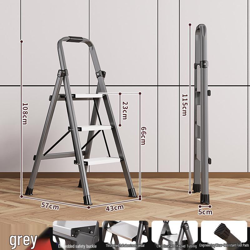 

Алюминиевая складная телескопическая лестница: Дизайн «елочка», утолщенный для использования в помещении, многофункциональный и компактный
