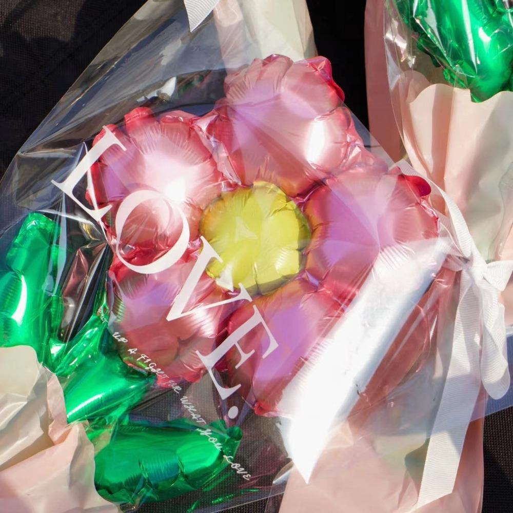 10pcs Romantic Daisy Rose Flower Balloon Colorful Five Petal Flower Balloon  Valentine’s Day Gift