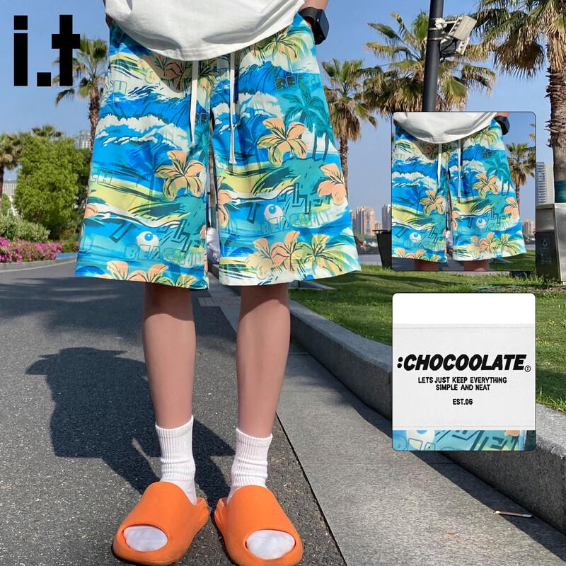 Men s Hawaii Coconut Print Quick-Dry Beach Shorts 4XL