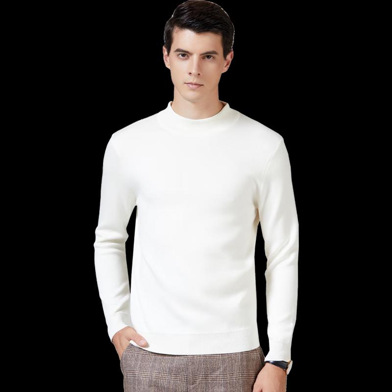 Antonio Men's Machine Washable Mock Neck Cotton Blend Sweater