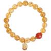 Natural Brazilian Citrine Bracelet for Women, Designer Style with Red Agate Pendant, Simple Design diy Women's yellow citrine bracelet