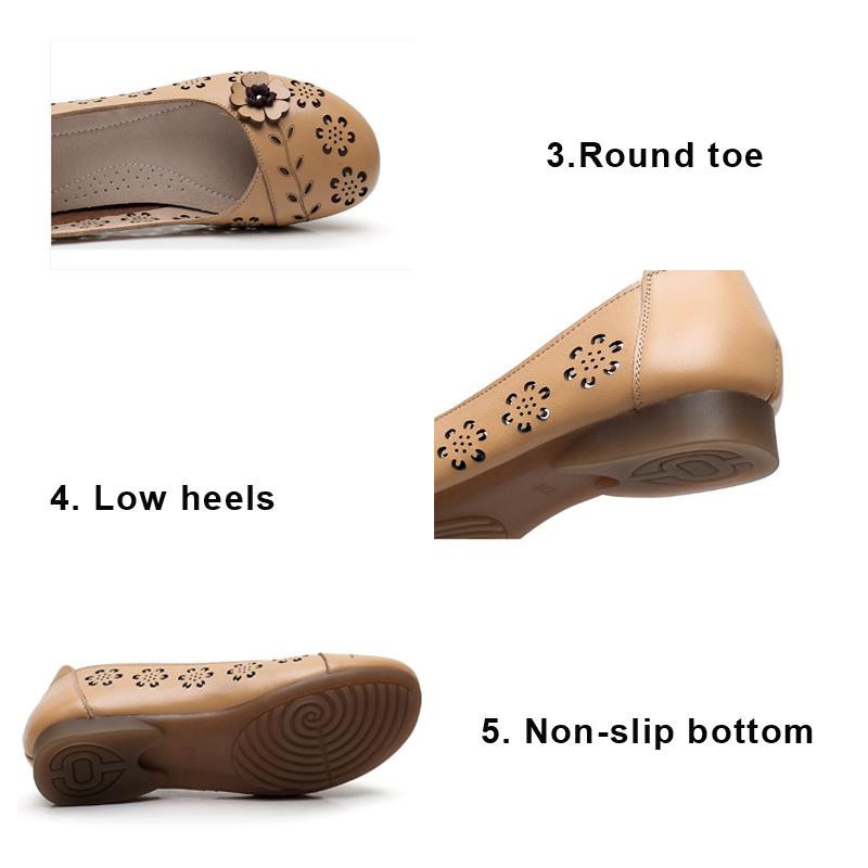 Fashion White Cutout Shallow Flats Woman Designer Floral Hollows Summer Flat Shoes for Women Casual Leather Loafers