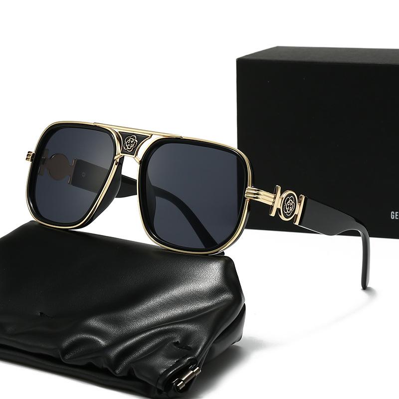 2026 new fashion big-name sunglasses European and American classic sunglasses women's large frame metal frame casual high sense