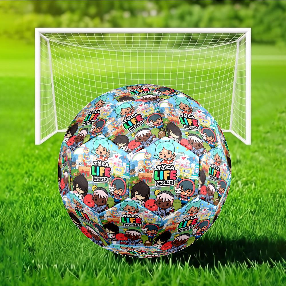Vibrant World Of Toca Life Size 5 Soccer Ball, Suitable for Training and Matches, High-Elasticity, Wear-Resistant Material Gift for Fan