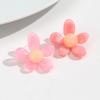 New Colorful Acrylic Flower Stud Earrings for Women Summer Fashion Five Petal Floral Resin Earring Statement Jewelry Daily Gifts