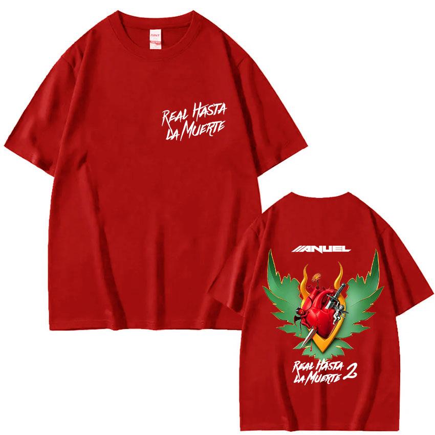 Rapper ANUEL AA Real Hastala La Muerte Album 2025 Graphic T Shirts Mens Vintage Fashion Pop Oversized Cotton Tshirt Streetwear
