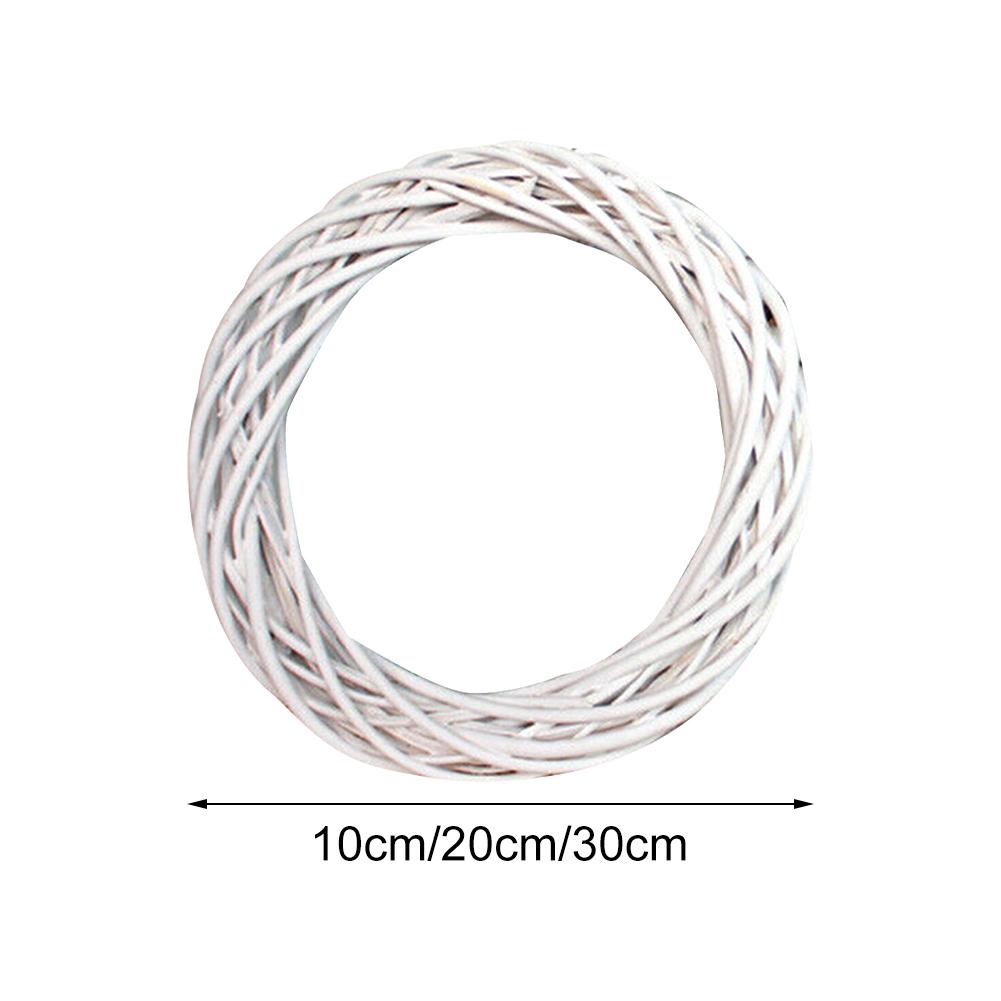 10/20/30cm Wicker Wreath Round Rattan Ring Christmas Garland Hanging Ornament DIY Floral Wreath Wedding Decoration Home Decor