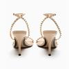 Fashion Luxury Designer Rivet Embellished Thin Heeled Sandals Women Summer Sexy Pointed Toe Ankle Strap High Heels Elegant Party Shoes