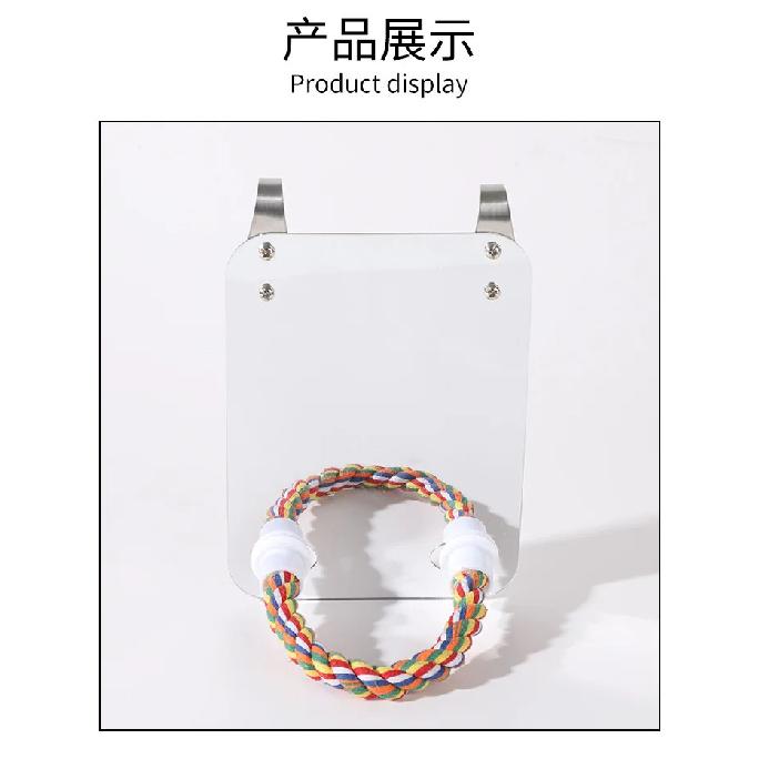 New Bird Toys Acrylic Parrot Mirror Bell Play Toys Bite Tools Parakeet Cage Decor Birdcage Accessories Bird Perches Playground