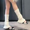 Womens Lolitas Knit Long Socks Ruffle Leg Warmers Harajuku Booties Socks Winter Warm Ankle Heap Socks