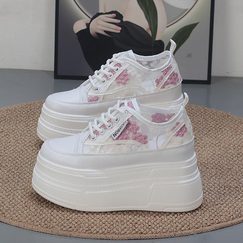 Fashion 12CM Women Sandals Platform Wedge Sandals Slides Women Summer Shoes Air Mesh Sneaker Shoes Mules Shoes Slippers Breathable