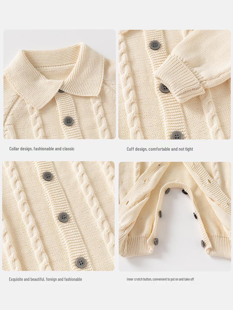 European & American Style Newborn Cotton Romper for Autumn/Winter - Perfect for First Birthday