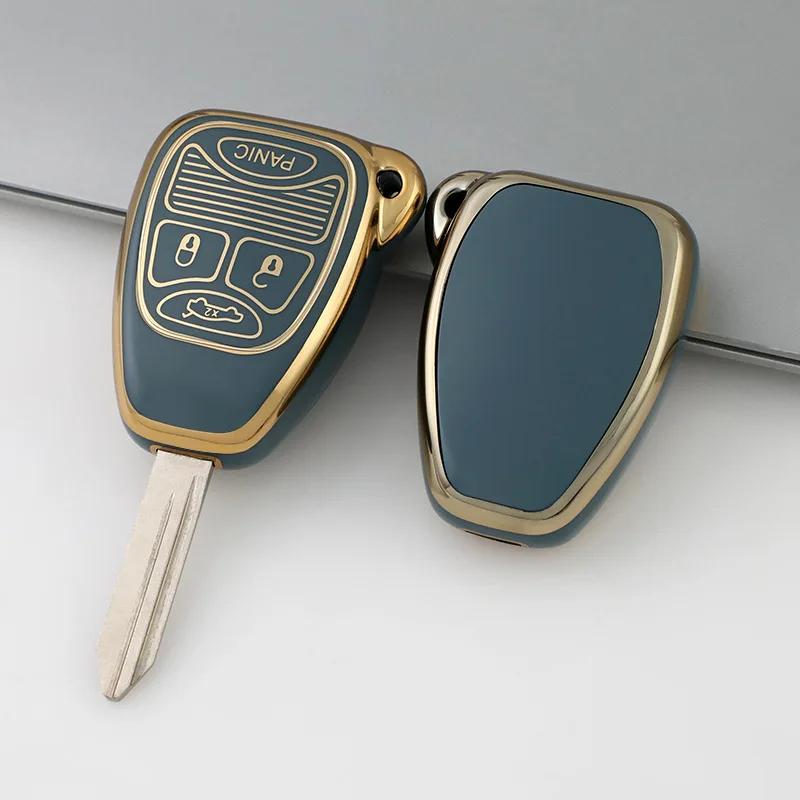 For Jeep Grand Cherokee Wrangler JK Commander for Dodge Nitro Calibe for Chrysler 300C Pacifica TPU Key Cover Case Cap