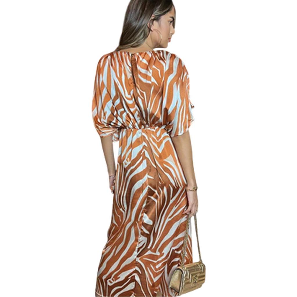 AX Paris Womens/Ladies Zebra Print Polyester Batwing Sleeve Midi Dress