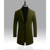Men's Long Solid Color Single-breasted Trench Coat Plus Size Casual Jacket