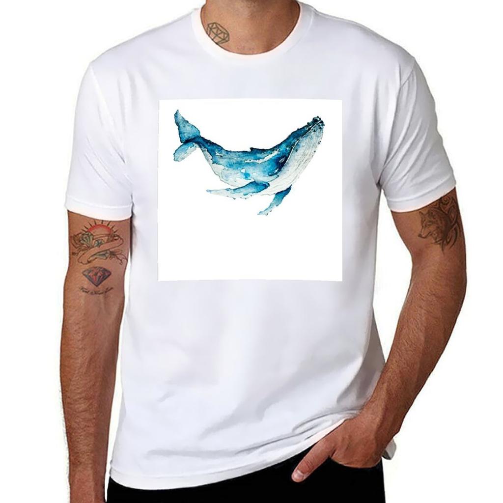 Hand Paint Watercolor Whale Illustration Animal Of Ocean Theme Tshirt Festival Party Tee Top