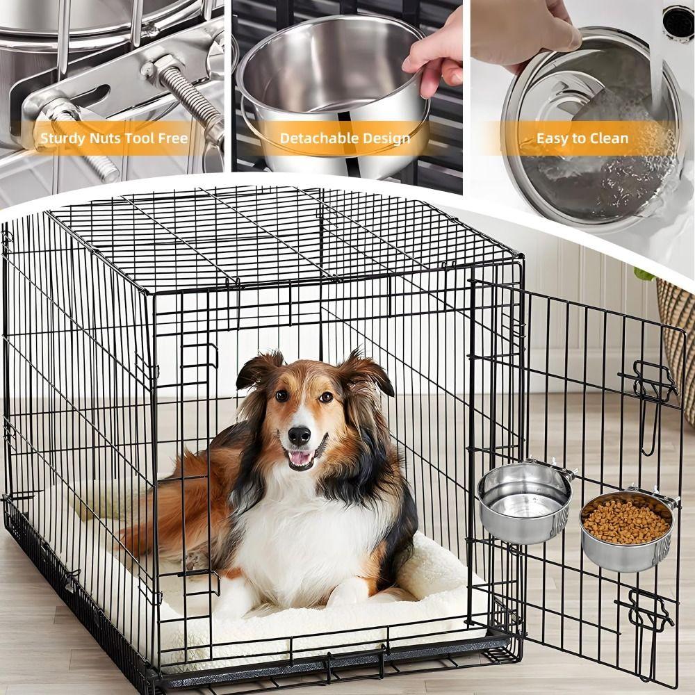 Anti-Nag-Hundekäfigschalen Edelstahl-Haustierfutterspender Neuer Vogelspender Haustier