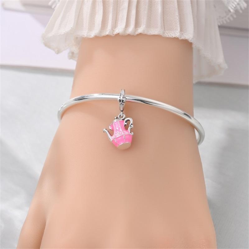 Copper Candlelight Dinner Pendant Charms Jewellery Fit Original Bracelet Necklace For Women Diy Gift