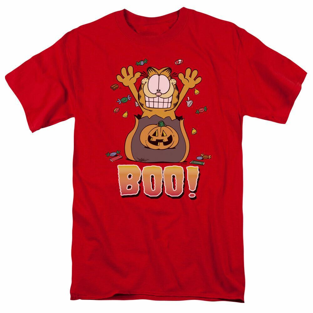

26 Garfield Boo! T Shirt Mens Licensed Halloween Jim Davis Comics Tee Red Unisex T-Shirt XXXXL