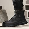 Waterproof Men Leather Boots Steel Toe Shoes Safety Boots Men Work Shoes Puncture-Proof Indestructible Shoes Protection Boots