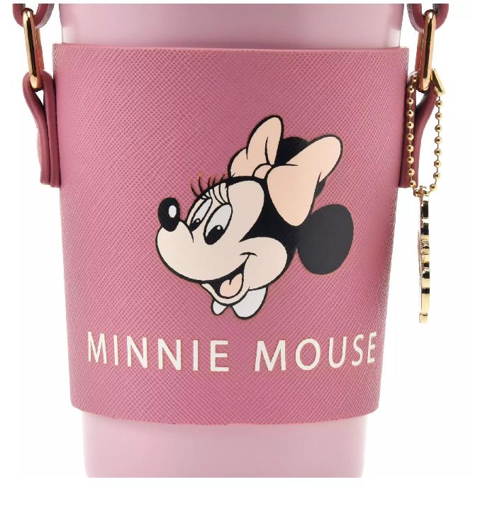 Disney Minnie Mouse Tumbler Stainless Steel with Holder and Charm, Colors NEW