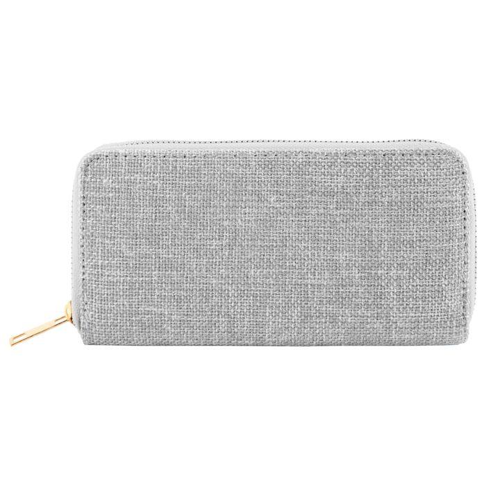 Portefeuille Cham Cham pour femme en toile gris format horizontal classique