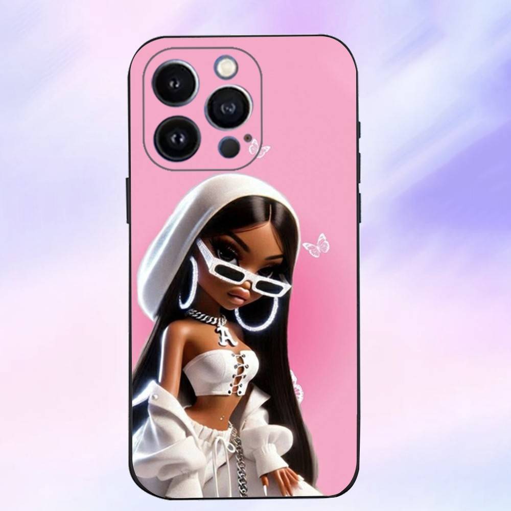 Fashion B-Bratz D-Doll Phone Case For iPhone 16,15,14,13,12,11 Plus,Pro Max,XS,X,XR,SE,Mini,8,7,Soft Silicone Black Cover