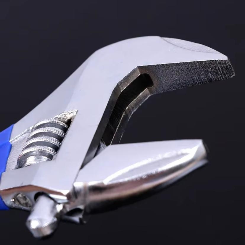 1 Pcs 8” Short Handle Adjustable Wrench Oversized Open Bathroom Wrench Mini Small Board Large-diameter Adjustable Short Handle