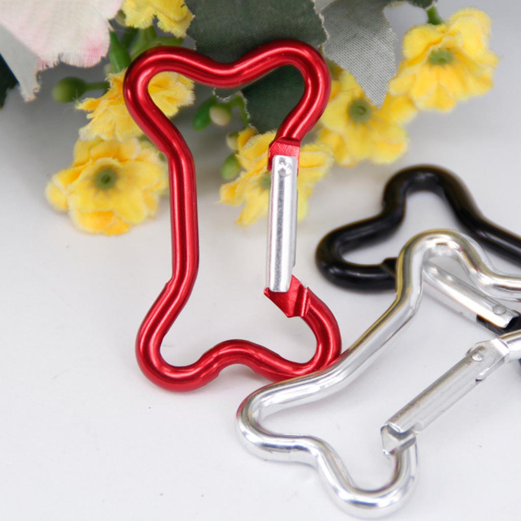 10pcs Bone Aluminum Keychains Clip Hiking Keychains Mountaineering Carabiner for Travel and Sports