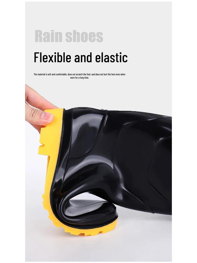 Men's Non-Slip Water-Resistant Work Boots: High-Top, Thick, Durable, Velvet-Lined for Construction and Kitchen Safety