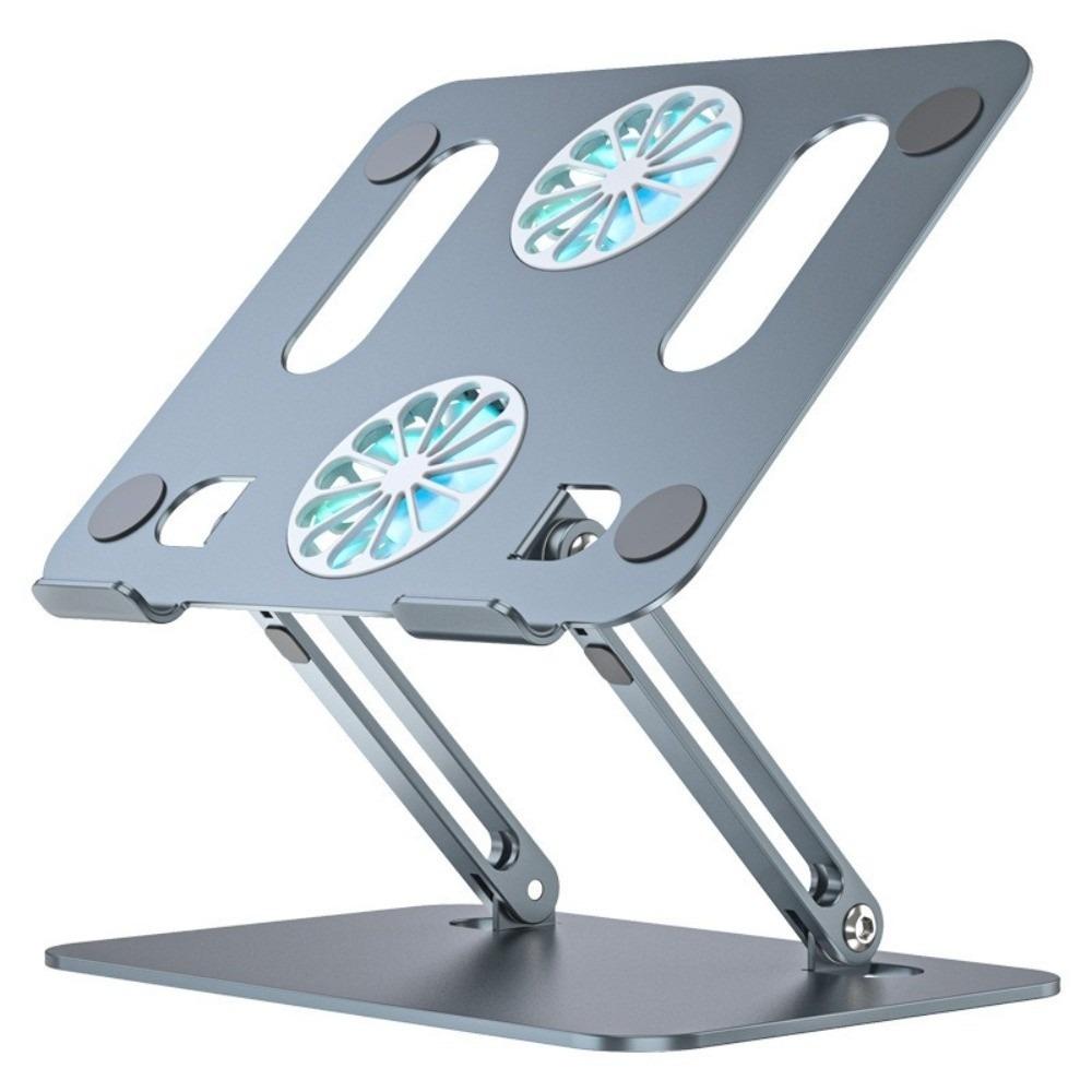 Carbon Steel Laptop Stand With Fan Height Adjustable Anti-slip Pad Laptop Cooler Durable Silent Laptop Holder for 10-17inch