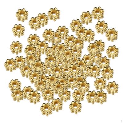 100pcs 6mm Spacers Beads Jewelry Spacer Bead Flower Charms for DIY Bracelet