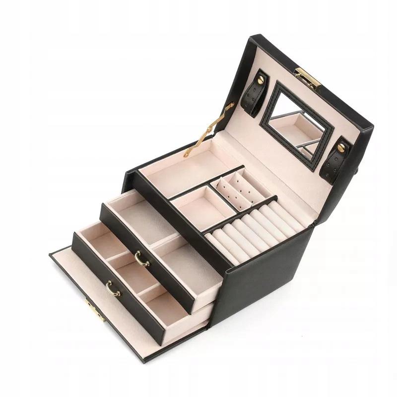 Black Jewelry Box with Mirror for a Girl Gift