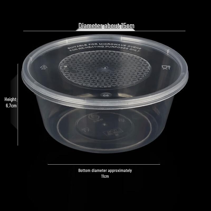 DYMAYKI 750ml Disposable Plastic Takeout Bowls with Lids, 50 Sets