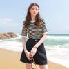 Sancai 2026 Summer High-Waist Straight-Leg Denim Shorts