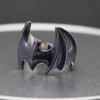 Vintage Bat Ring Finger Rings for Men Open Size Gun Black / Silver Color Jewelry Ring Personality Band Party Ring Wholesale