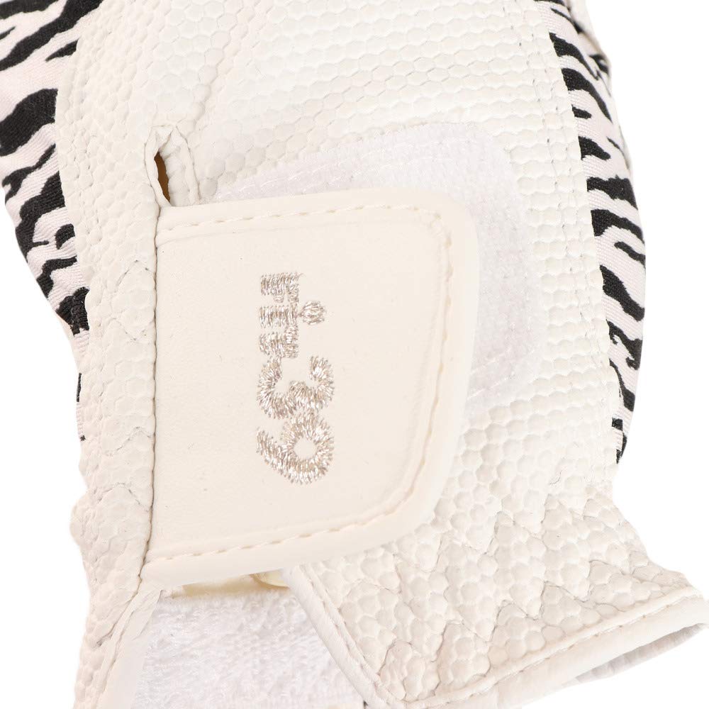 MIC 39 GOLF FIT39 Left Hand Size L Glove, Unisex, MGF-220N, (for Right-Handed Players), Zebra/White,
