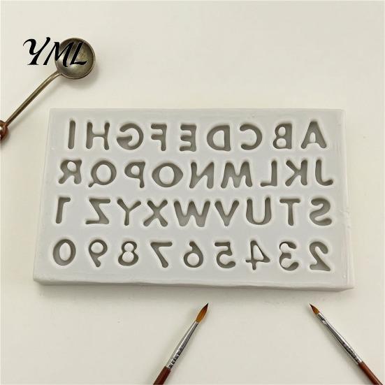 Durable Silicone Baking Molds Alphabet Number Mold for Cake Decorating, Mini Letters 0-9 Fondant Tool, Bakeware Jelly Flexible Non-stick Resin
